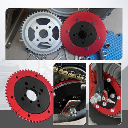 Universal 35 Chain 64T Split Sprocket with Adapter for Predator 212cc 196cc 79cc Go Kart Mini Bike CT200U-EX CT200U BT200X CT100U MB200 MBX11 Motorcycle Black - size: 64 tooth, style: Black