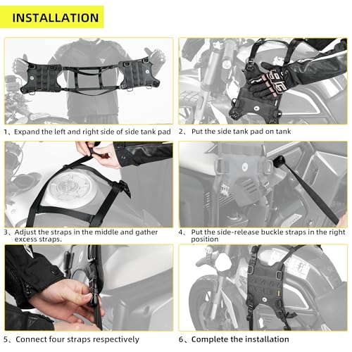 Rhinowalk Motorcycle Tank Side Bag/Motorcycle Front Load Universal Saddle Bag Mounting Base - size: Fuel Tank Double Saddle