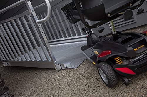 EZ-ACCESS - Portable Wheelchair Ramp and Aluminum Ramp with Handrails - Heavy Duty Mobility Device, Handicap Ramp with Textured Surface for Steps & Vertical Picket Handrails for Transport - 3G 4-Foot - size: 48 Inch (Pack of 1), style: Ramp + vertical pic