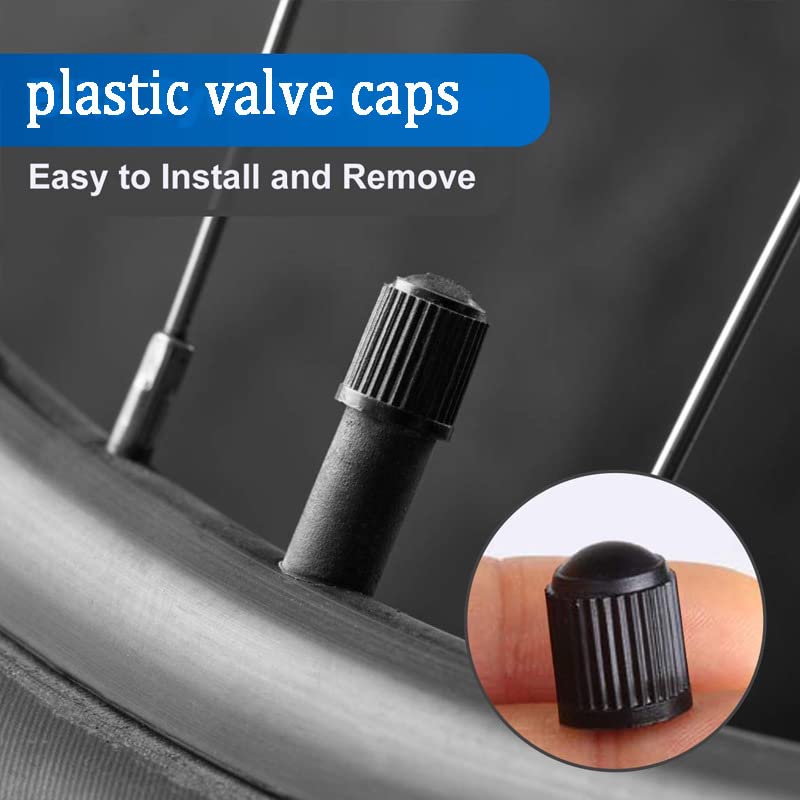 Tire Valve Stem Caps The Upgraded Version has a Sealing Ring for Car, Motorbike, Trucks, Bike， Bicycle ，60 Pack - color: 60 Pack-Black