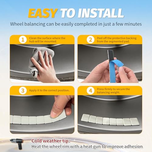 Wheel Weights 1/4oz Gray Adhesive Stick on Roll, 850PCS Galvanized Steel - size: 1/4OZ-850PCS -Gray