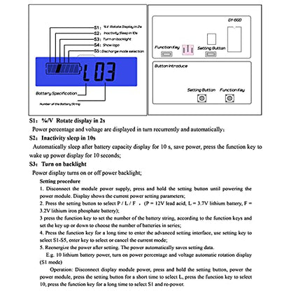 Frienda Golf Cart Battery Meter with Alarm, 12V-84V Compatible,Blue - color: Blue