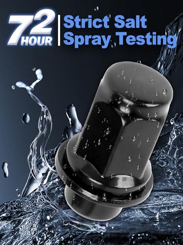 24 pcs M12x1.5 Lug Nuts for Tacoma Anti-Rust Chrome Mag Flat Seat - color: Black, size: M12x1.5, style: 24Pcs，1.85IN