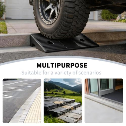1.0 Inch Rise Rubber Curb & Threshold Ramp 2 PCS 16.93"x2.95" - size: 1.0"Height