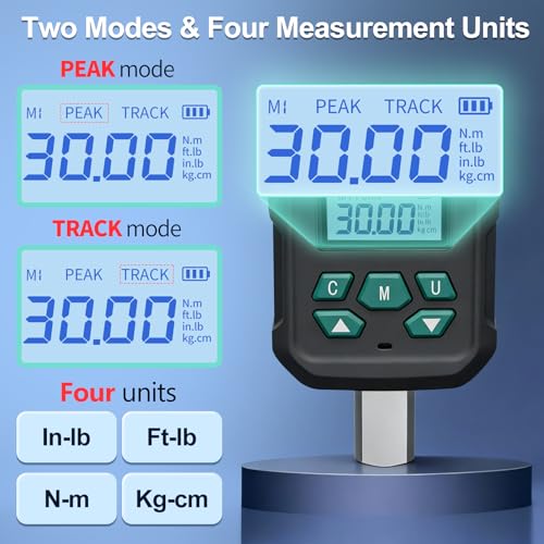 1/2" Digital Torque Wrench Adapter, ±2% Accuracy, 0.66-22 Ft-lb - size: 0.66-22 Ft-lb (0.9-30 Nm)