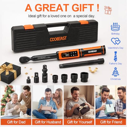 Digital Torque Wrench 3/8 Drive,Preset Value(1.5-99.5Ft-lbs./2-135 Nm) - color: Black, size: 3/8-inch (1.5-99.5 Ft-lbs./2-135Nm)