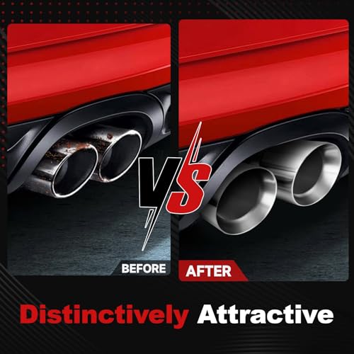 LCGP Dual Exhaust Tip 2.5 inch Inlet 3.5 inch Outlet Universal Car Stainless Steel Angle Cut 2-Packs Tailpipe(left and right) - size: 2.5x3.5x9.25 inch, style: Polished