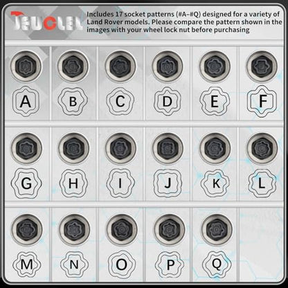 17PCS Wheel Locking Nut Key Kit Compatible with Land Rover