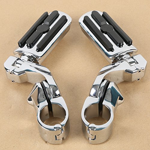 TCT-MOTORPARTS Engine Guard Highway Crash Bar Footpegs Footrest for Harley Touring Road King Glide Street Glide Electra Glide 1997-2008 - color: Chrome Engine Crash Bar+Footpegs #2