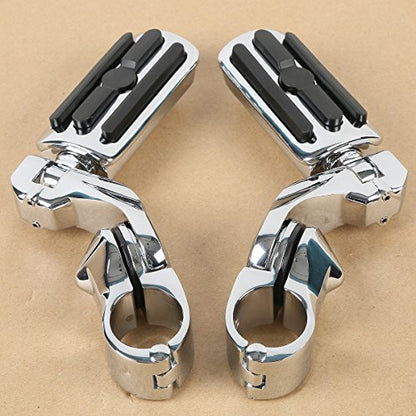 TCT-MOTORPARTS Engine Guard Highway Crash Bar Footpegs Footrest for Harley Touring Road King Glide Street Glide Electra Glide 1997-2008 - color: Chrome Engine Crash Bar+Footpegs #2