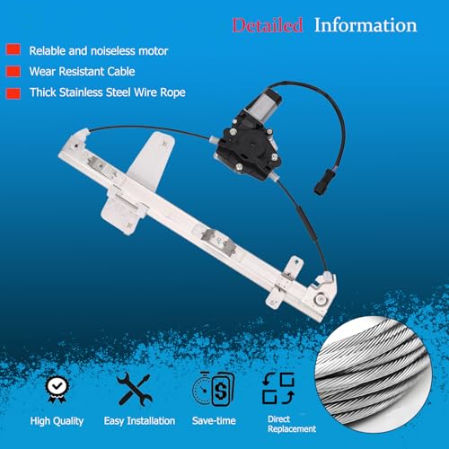 Front Right Passenger Side Power Window Regulator and Motor Assembly 741-557 Compatible for 2000-2004 Jeep Grand Cherokee