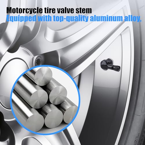 Black Aluminum 90 Degree CNC Motorcycle Tire Valve Stems TV25AL for Honda, Kawasaki, Suzuki, Yamaha, BMW, 0.453"/11.3mm+0.4mm Valve Hole Dia, Pack of 2 - size: TV25AL-11.3 2pcs