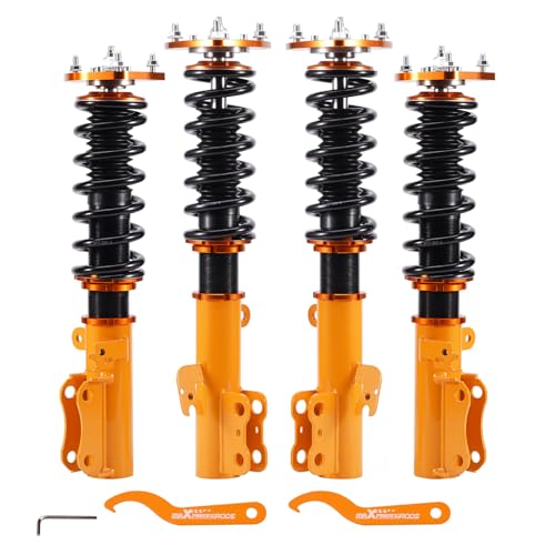 maXpeedingrods Coilovers for Toyota Camry ACV30/MCV30 2002-2006, 24 Levels Adjustable Damper Coilovers Suspension Kit, Height Adjustable Lowering Kit by 1-3" Gold