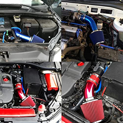 3 Inch Universal Cold Intake Pipe Induction High Flow Pipe Kit (Red) - color: Red Intake