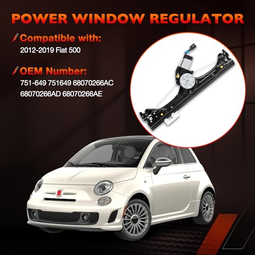 Front Right Side Window Regulator & Motor Fits for 2012-2019 Fiat 500 1.4L - size: 751-649