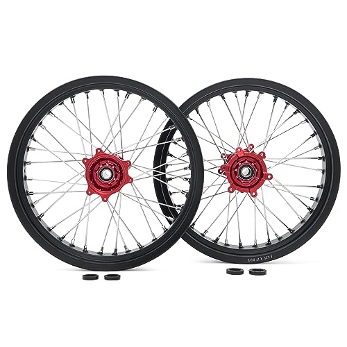 TOFR 17"x3.5" 17"x4.25" CNC Front Rear Wheels Rims for Surron Ultra Bee - color: Red, size: 17" Front 17" Rear