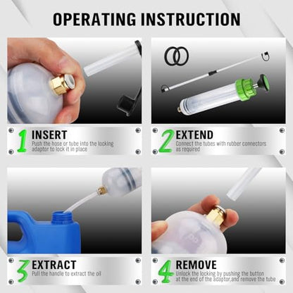 SWANLAKE 200cc Fluid Extractor, Extraction&Fill Pump,Fluid Syringe Pump Manual Suction Vacuum Fuel Car Transfer - color: 200ML Green