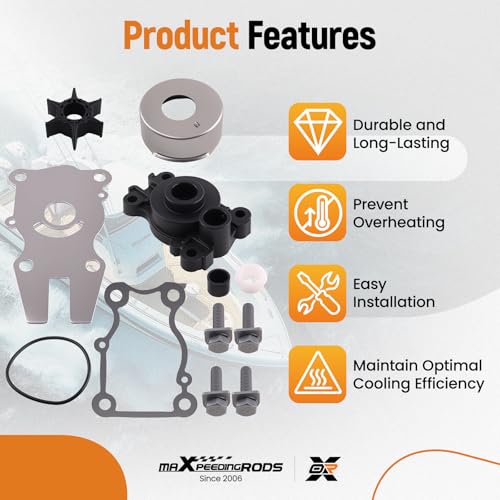 maXpeedingrods 63D-W0078-00 Water Pump Impeller Kit for Yamaha - size: For 40 50 60HP 1995-2009