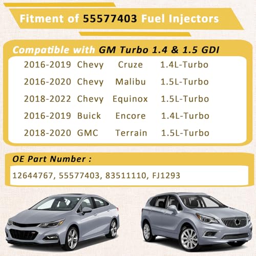 2016-2020 Malibu Equinox 1.5L & Cruze 1.4L Turbo Fuel Injectors