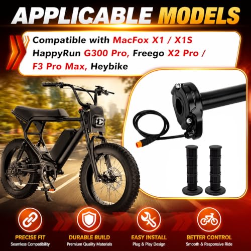 Full Twist Throttle for Macfox, Surron Throttle Grip for HappyRun Qlife - color: Black