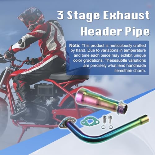 3 Stage Exhaust Header Pipe,For Predator 212cc 196cc Engine Colorful - color: Colorful, size: Exhaust tip 1