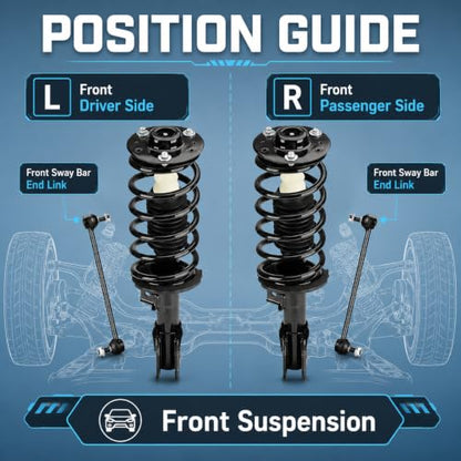 4PCS Front Strut Kit fit for Chevy Equinox GMC Terrain 2010-2017 - size: Fit for Equinox 10-17 4x Struts Assembly (170)