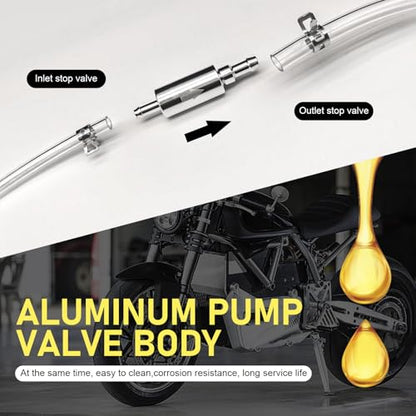 2 PCS Motorcycle Brake Bleeder Hose Kit, Vehicle Clutch Drained Bleeder Tool, Universal Filler Pipe Clutch Hydraulic Brake One-Way Check Valve, Durable Repair Accessories (Silver)