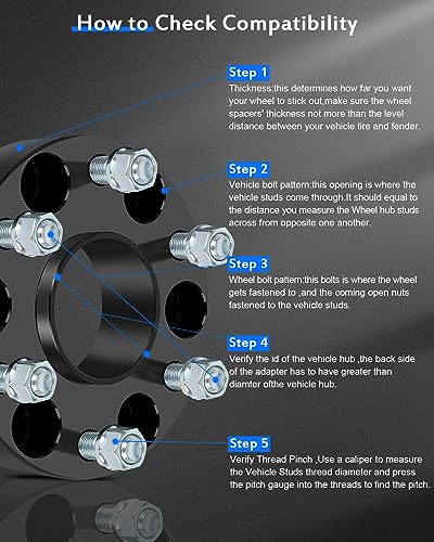 ECCPP 4PCS Wheel Spacers 1.5" 6x5.5 for Ram for 1500 2019-2025