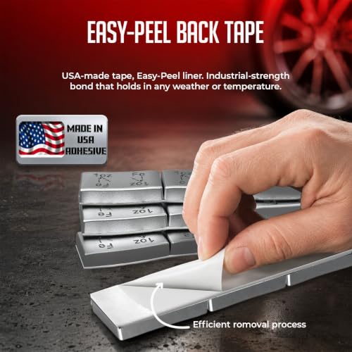 Wheel Accessories Parts 1 Oz. Grey Low Profile Stick-On Adhesive EasyPeel Tape Wheel Balancing Weights 2.04 kgs 4.5 lb Box US Made Tape 72 Pcs per Box - size: 36 Pcs Silver, style: 1 Oz Segment