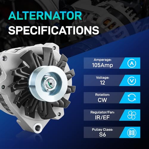 BDELI 81657N6G New Alternator Fit for Chevy 1994-1995 K1500 C1500 - size: 8165-7N-6G