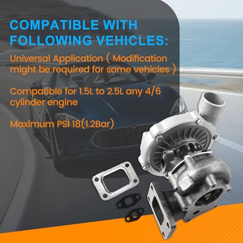 T04E T3/T4 Turbocharger Kit For 1.5L-5.0L Oil Cooled Turbo Engine