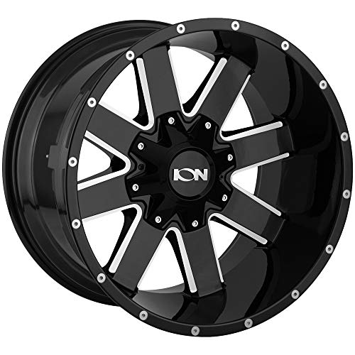 Ion Wheels 141 Gloss Black Milled Wheel with Alloy Steel (20 x 10. inches /6 x 106 mm, -19 mm Offset)