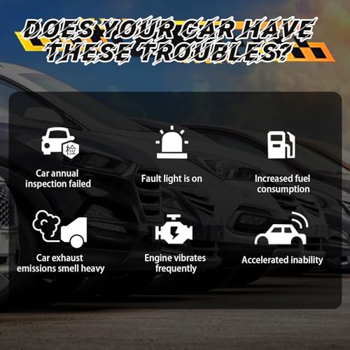 Catalytic Converter Cleaner - 2Pcs Fuel System Treatment to Pass Emissions Test, Restore Engine Performance & Remove Carbon Deposits for Gas/Diesel Cars