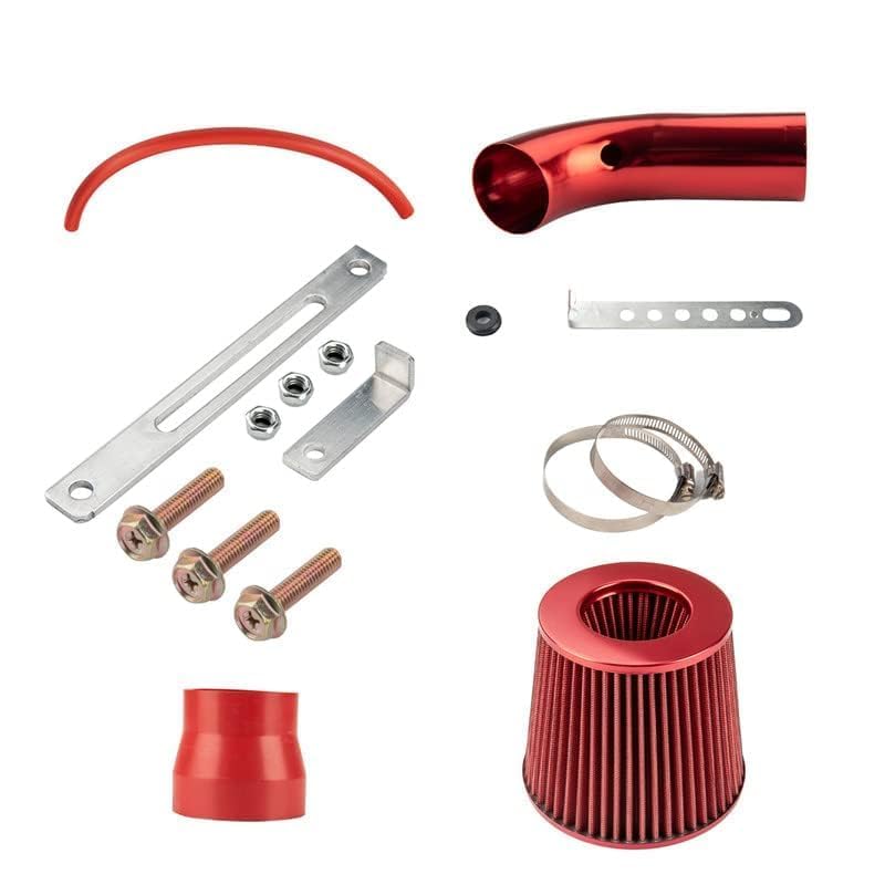 PHILTOP 3" Universal Cold Air Intake Kit (Red) - color: Red, size: Universal Cold Air Intake Kit Red