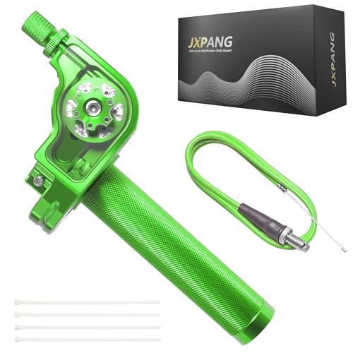 Universal CNC Quick Twist Throttle Kit with Cable for 7/8" Bars - Fits CRF50 70 110 125 230 250, KLX, XR, Pit & Dirt Bike, ATV, Mini Bike (CT200U) (Style - A, Green) - color: Green, style: Style - A