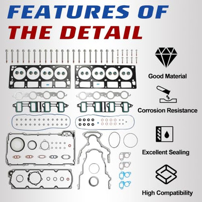 6.0L 6.2L MLS Head Gasket Set with Bolt OE#ES72220 ES72390 HS26192PT-5