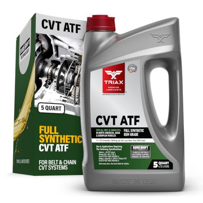 TRIAX CVT ATF – Universal Full Synthetic CVT Transmission Fluid (Green) – for Nissan NS-3, NS-2, Subaru CVTF-II, Honda HCF-2, Toyota CVT FE & Many More (5 Quart -1.25 Gallon) - size: 5 Quart (1.25 gallons)