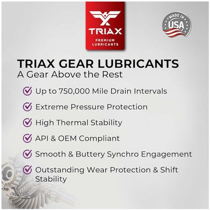TRIAX Gear Premium LS 80W-90, GL-5 Limited Slip Ready, Manual Transmissions, Hypoid Gear Systems, Differentials, NATO Military Approved, Widest OEM Specification Range (5 Gallon Pail) - size: 5 Gallon