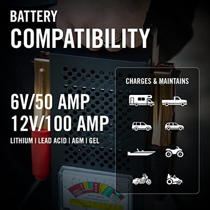 Battery Tender Battery Load Tester 12 Volt at 100 Amps / 6 Volt at 50 Amps Battery Tester - Test Battery Load for 12V or 6V Batteries - Battery Health Checker, Check Starter Motor Draw - 026-0020