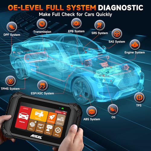 ANCEL Bluetooth OBD2 Scanner for Home Mechanic, Bidirectional Scan Tool, All-Systems Diagnostic ECU Code Reader, ABS Reset, Injector Coding, Live Data, Oil Reset, for Most Vehicles, WiFi - color: black