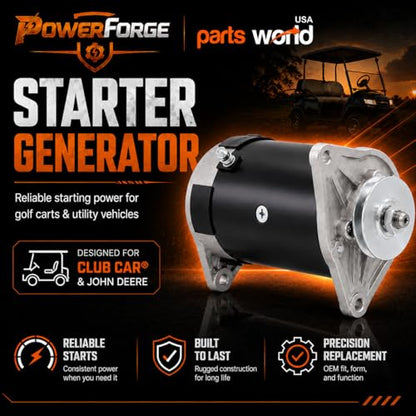 Parts World USA 12V Starter Generator for Club CAR DS FE290 FE350 1984-1996 1018294-01 Gator TX Turf 15435 3102201HI1 420-46000 MO63686 TMC000A0011 AM137931 TMC001B0011
