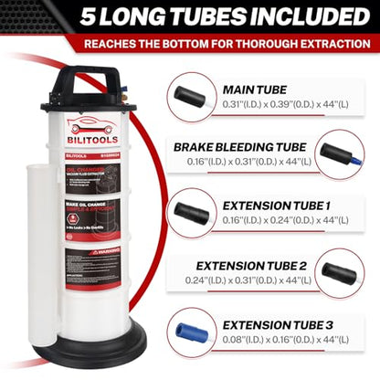 BILITOOLS 9L Pneumatic Oil Extractor Pump for Automotive Engine Oil Change - size: Pneumatic