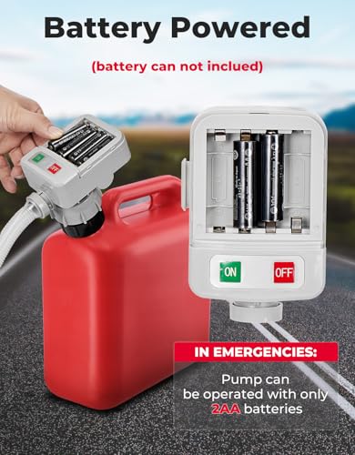 KEMIMOTO Portable Fuel Transfer Pump Battery Powered, 51'' Hose - size: 51 inch