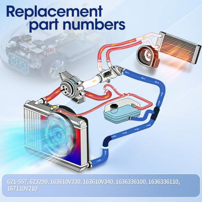 Engine Cooling Radiator Fan Assembly Fit for Toyota Models - RAV4 2013-2019, L4 2.5L, Reference Number 621-557, 623290, 163610V330, 163610V340, 1636336100, 1636336110, 167110V210 - size: 621-557, 623290