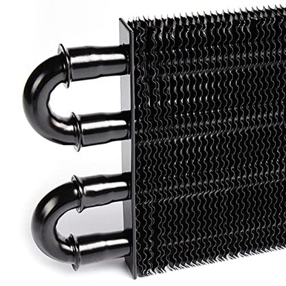 G-PLUS 4 Row AN6 Universal Aluminum Remote Transmission Oil Cooler/Auto-Manual Radiator Converter Black - color: Black/4 Row, size: Separation Style
