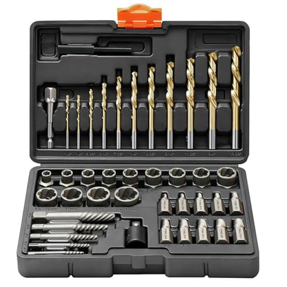 42Pcs Bolt Extractor Kit,Left Hand Drill Bit,Easy Out Screw Bolt Extractor - size: 42pc
