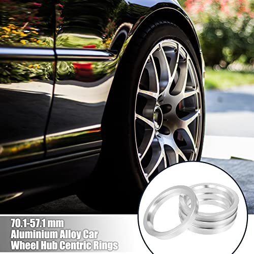 X AUTOHAUX 4pcs OD 70.1mm to ID 57.1mm Aluminum Alloy Car Hub Centric Rings Wheel Bore Center Spacer - size: 57.1mm