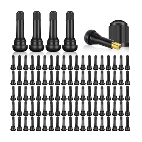 Mandark Car TR413 Tire Valve Stems, Rubber Snap-in Automotive Valve Stems, Vehicle 0.453 Inch Tubeless Rim Holes Valve Stem Replacement Accessories, Universal for RV, SUV, Truck (100PCS) - size: 100PCS