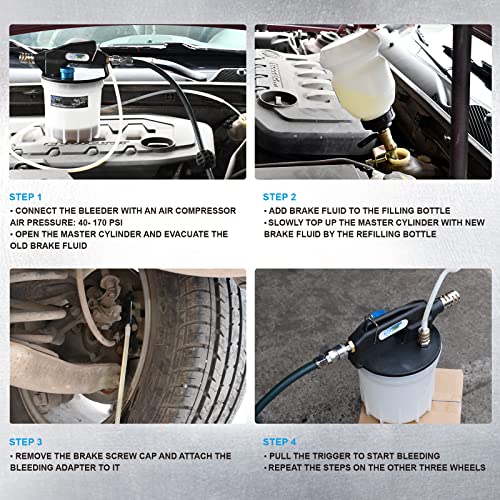 SMOTIVEPRO 2L Vacuum Brake Bleeder Kit Pneumatic Brake Fluid Extractor Pump - size: 2L Pneumatic Brake Bleeder Pump