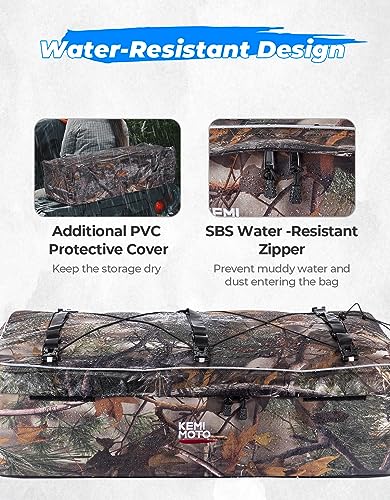 KEMIMOTO ATV Gear Bag for Front Rear Rack, 73L Storage Bag with 12L Cooler - color: Camo